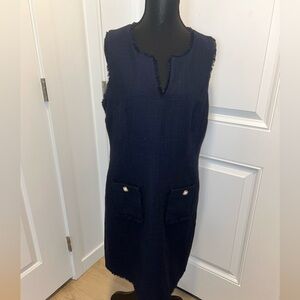Karl Lagerfeld Midnight Blue Textured Midi Dress